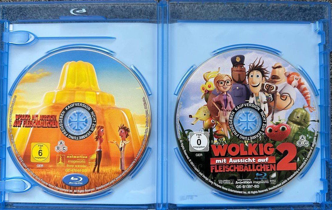 Alle DVDs: Wolkig mit Aussicht auf Fleischbällchen 1+2, Blu-ray, Top... – Gebraucht aus Beringen von Mantafisch1 3