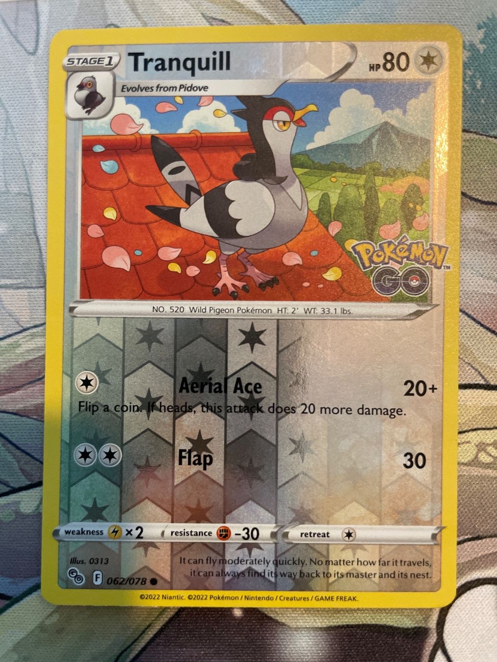 Pokémon Carte collezionabili: 062/078 Tranquill reverse holo Pokemon Go En – Usato da Niederweningen venduto da rimicanardo 1
