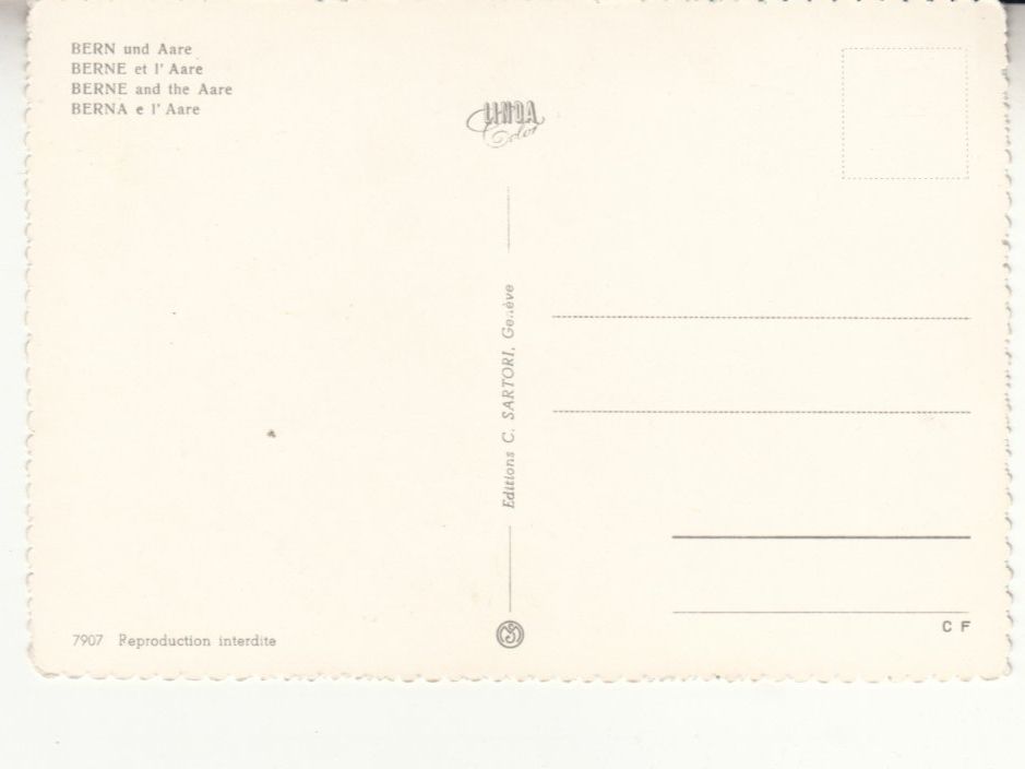 Cartoline postali: Bern ca. 1960 – Usato da Bürglen TG venduto da StampGraf 1