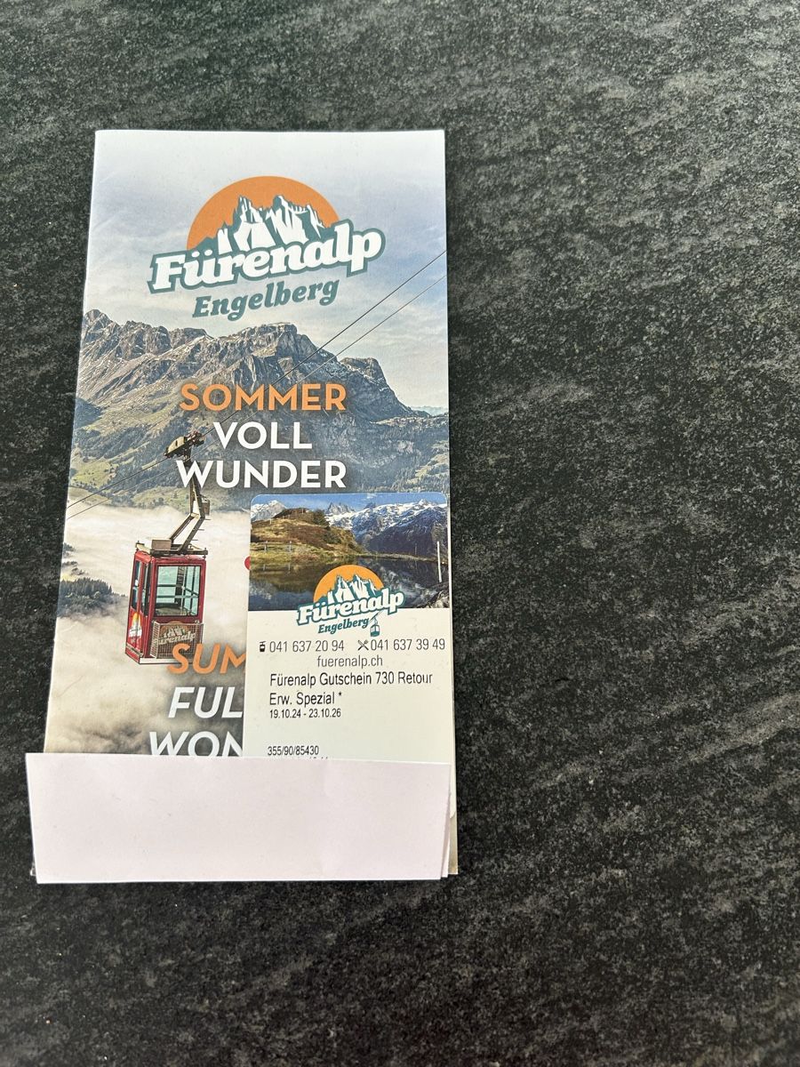 Buoni: Fürenalp Engelberg Gutschein – Nuovo e nell'imballaggio originale da Cham venduto da Lanza08