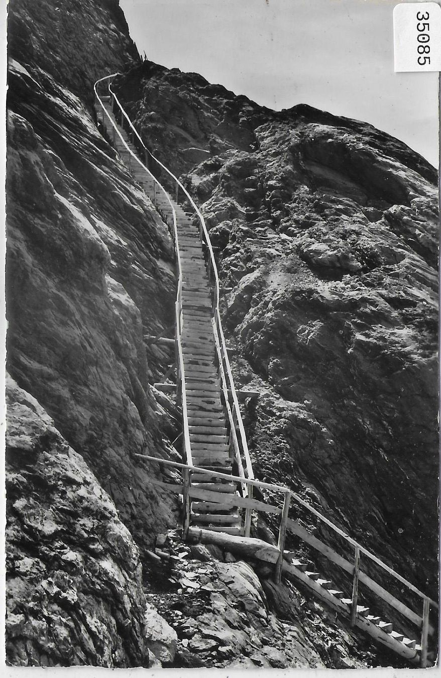 Cartoline postali: Grindelwald - Treppen Aufstieg zur Eisgrotte - E. Gyger – Usato da Ettingen venduto da Kartenplanet