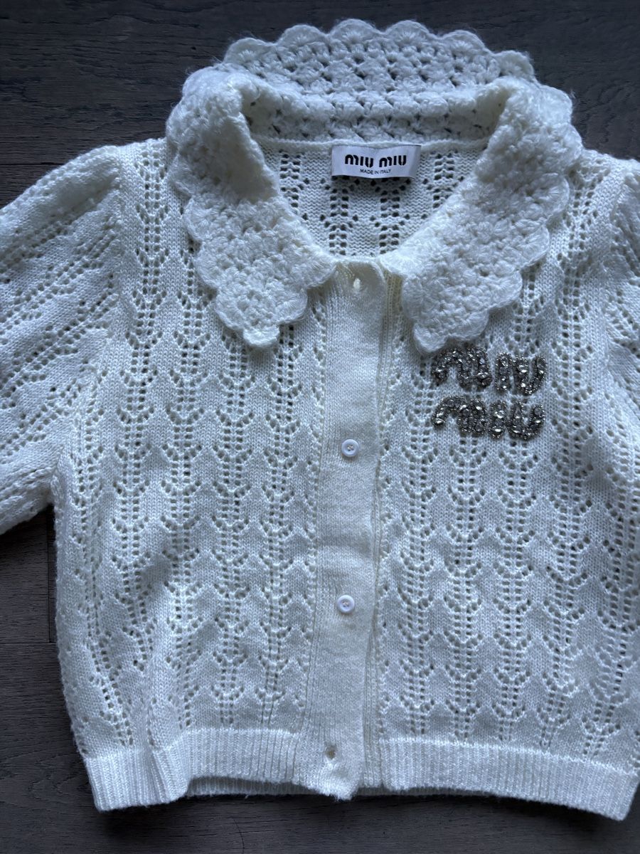 Miu Miu Top: Wool Miu Miu White Knit Top – Usato da Nyon venduto da My_wardrobe 5