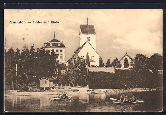 Cartoline postali: AK Romanshorn, Schloss und Kirche, 1910 – Usato da Berlin venduto da bartko-reher