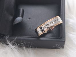 Ring 2 farbig, Stahl mit Zirkonia, Versand möglich