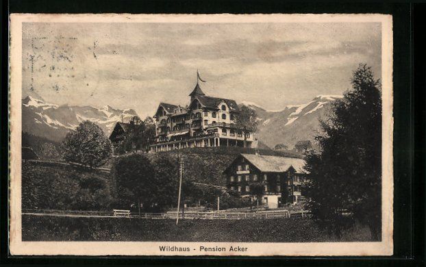 Cartoline postali: AK Wildhaus, Pension Acker, 1916 – Usato da Berlin venduto da bartko-reher