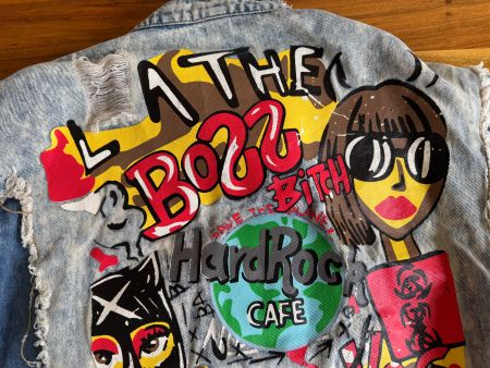 Custom Hard Rock Café Bad Girl Catwoma Jeansjacke 1Size