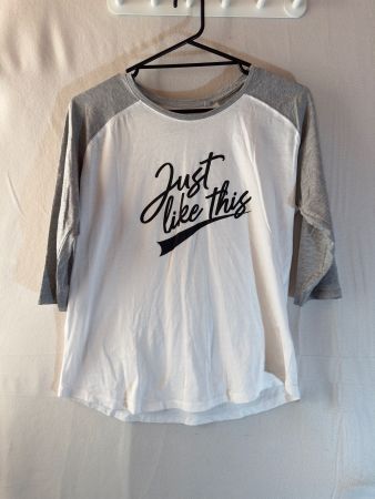 Grau-weisses Shirt von Chicoree Gr. M