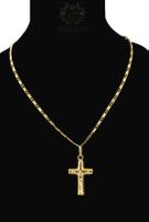 HALSKETTE MIT KREUZ ANHÄNGER IN 18K GOLD