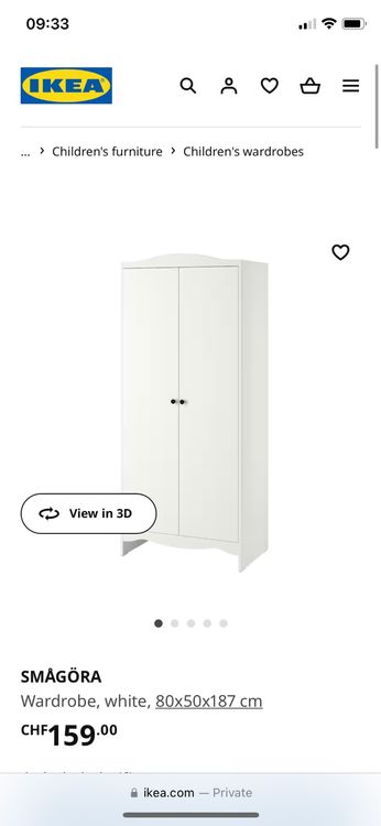 SMÅGÖRA Armoire, blanc, 80x50x187 cm - IKEA
