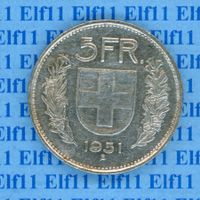CHF___5.00 1951 -vz 5 Franken
