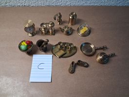c/ Set alte Messing Miniatur. Für  Setzkasten. Gem. Bildern