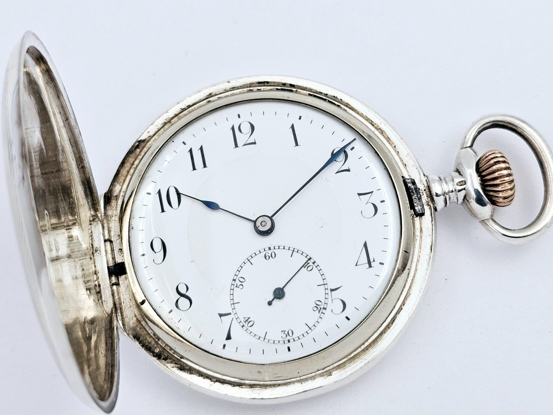 Uhren: Antike Savonette Taschenuhr 935 Silber – Gebraucht aus Bassersdorf von AnkerWatch