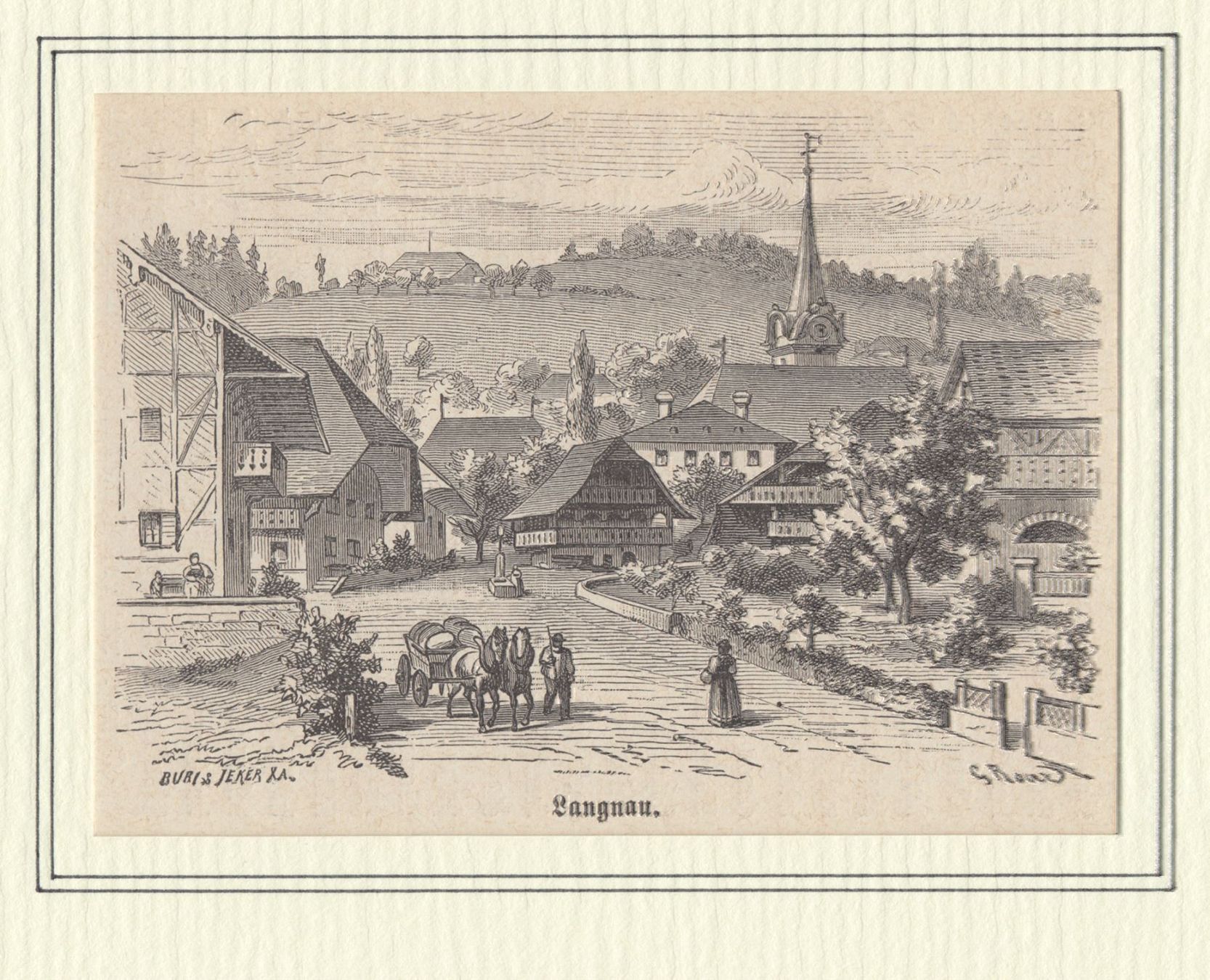 Incisioni: LANGNAU, HOLZSTICH 1875 – Antico da Grüningen venduto da Kartensammler
