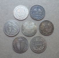 Tolle Sammlung von 7 Stück Silber Kantonalmünzen ab 1809
