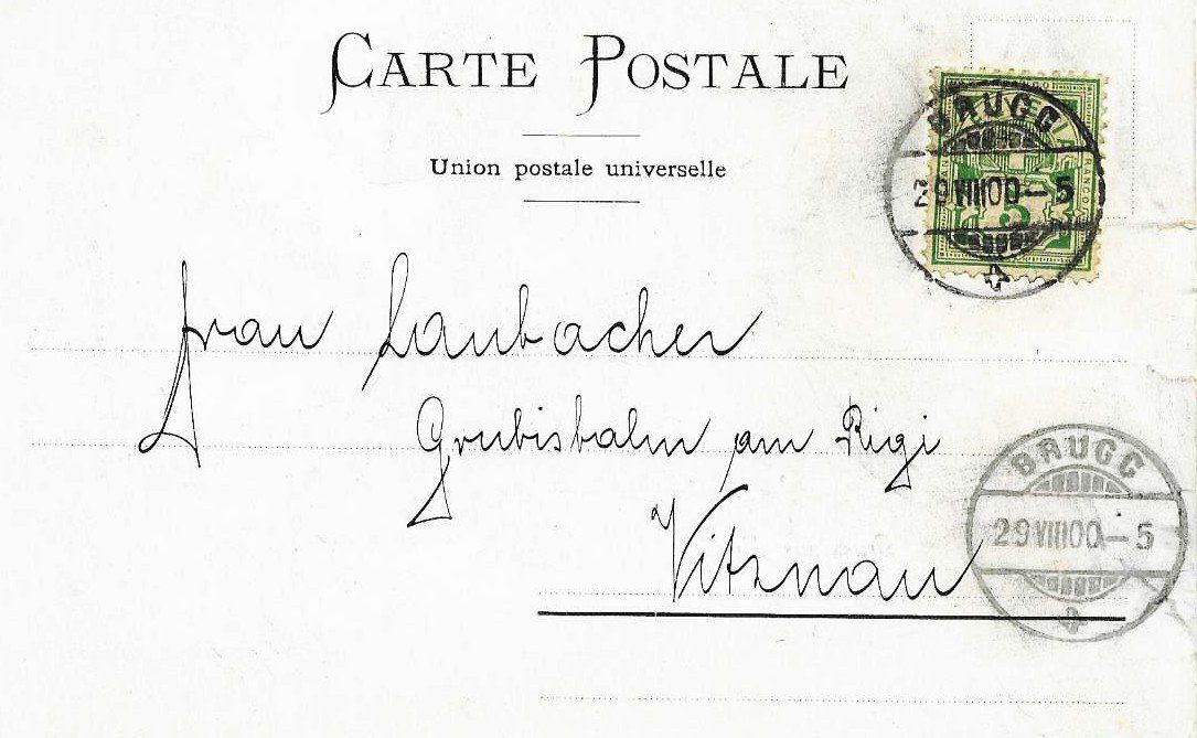Cartoline postali: AK GRUSS aus BRUGG 1900 – Usato da Schlossrued venduto da Aronliam 1
