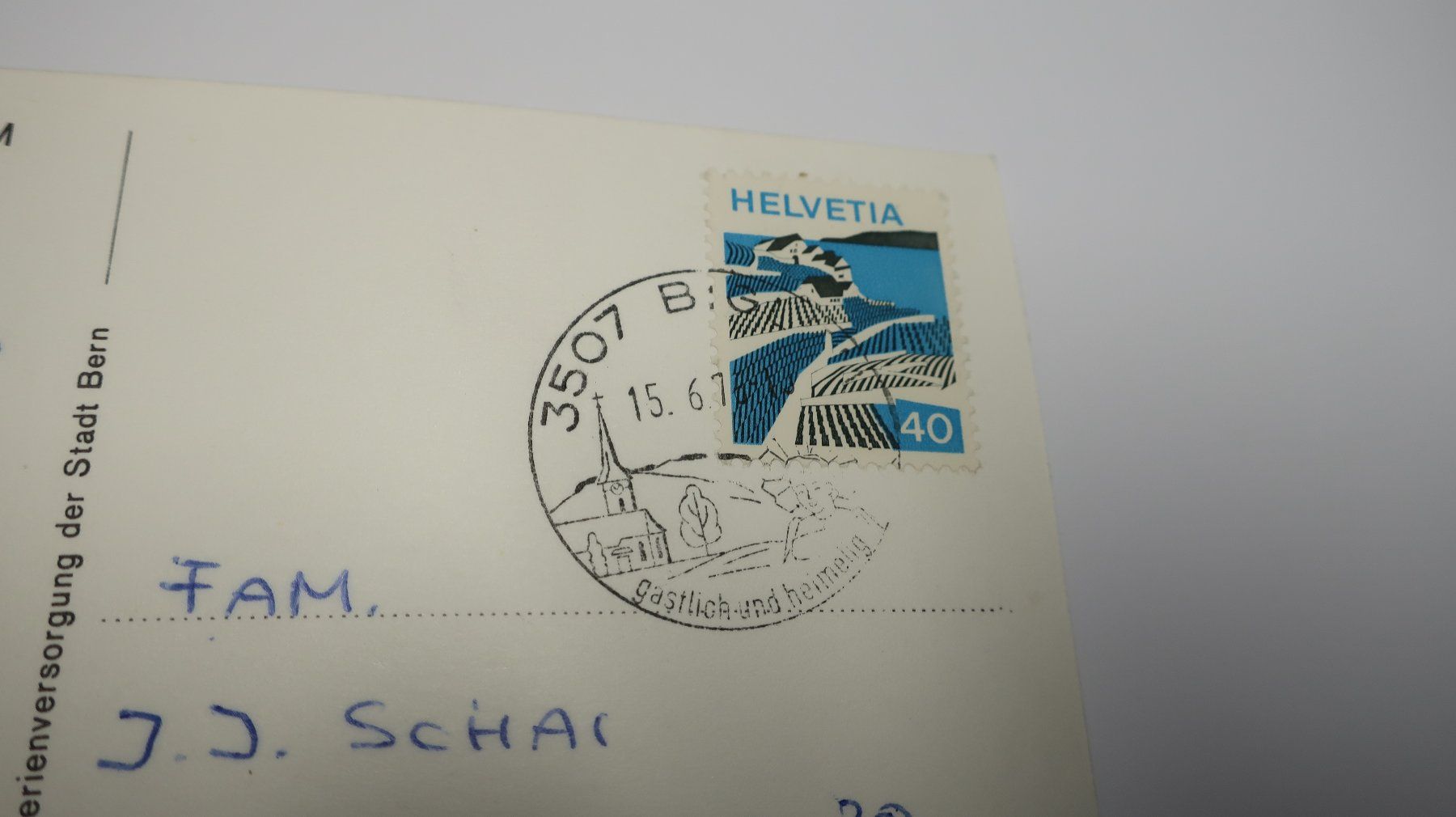 Ansichtskarten: Aussicht vom Ferienheim Gumm Biglen 1976 – Gebraucht aus Cormoret von Pascalll2001 3