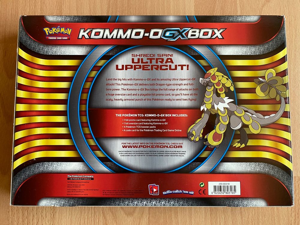 Pokemon TCG 80318 Pokémon Games: Kommo-O-GX Box 