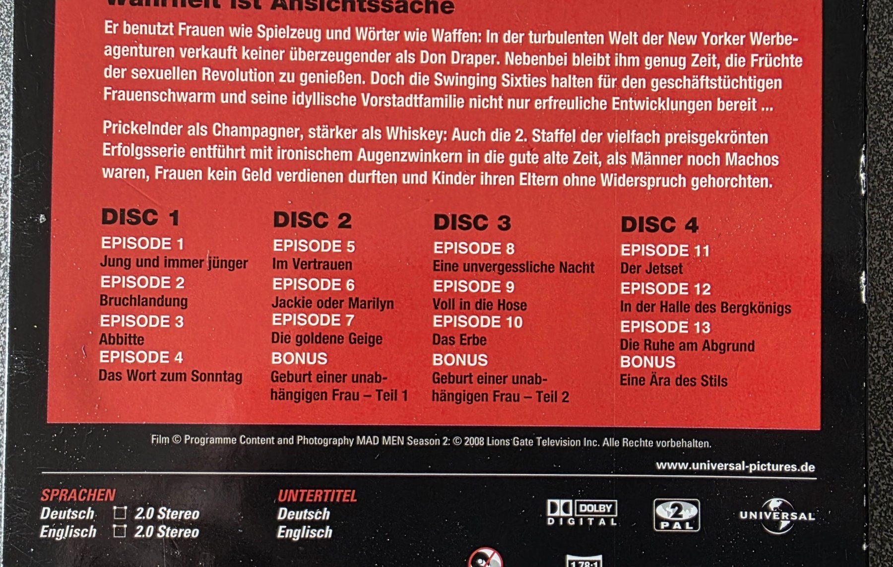 Tous les DVDs: DVD Mad Men Staffel 2 – D'occasion à Oetwil am See par fineli2 1