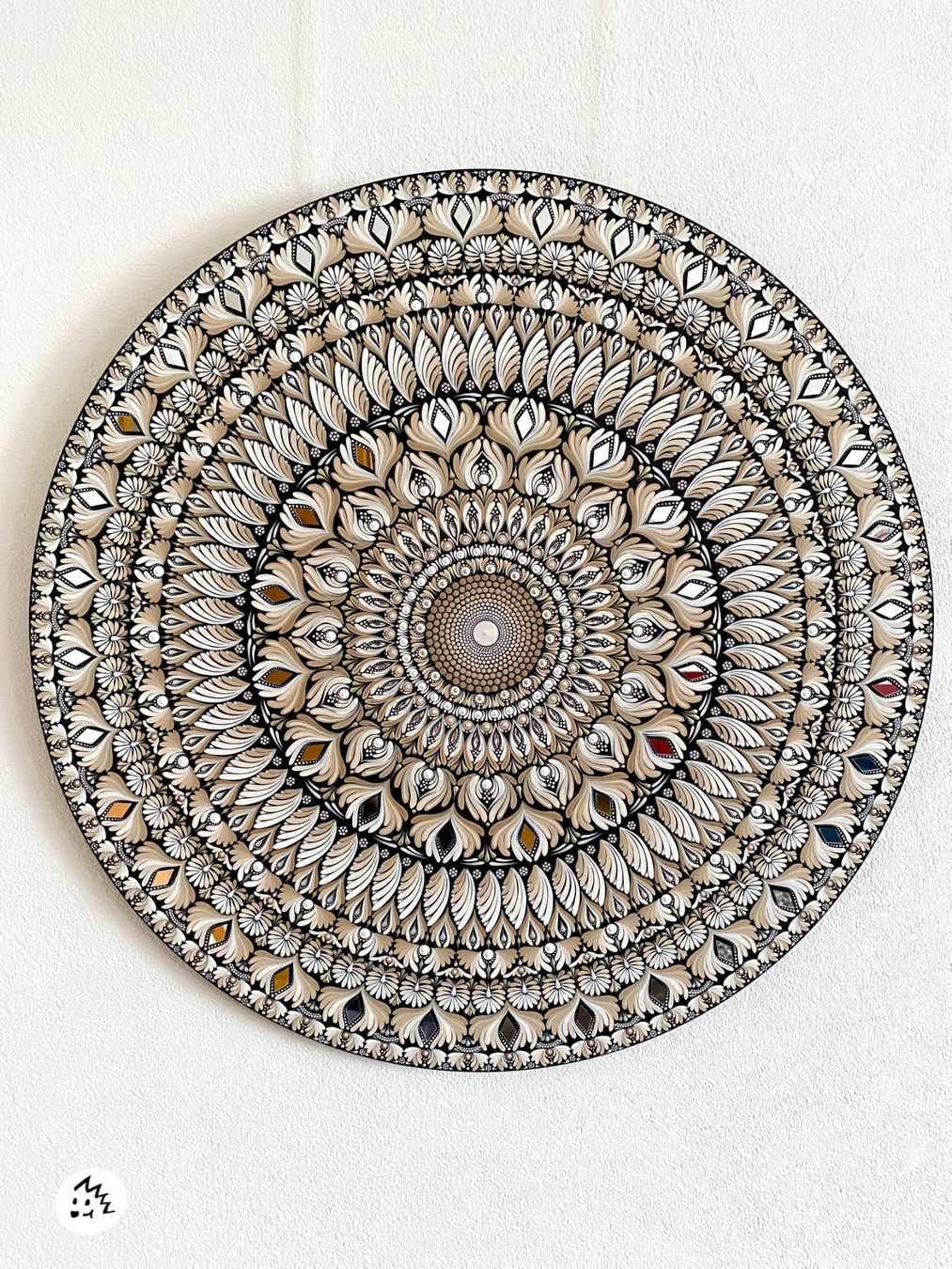 Dipinti: Grosses Mandala auf Holz, Kunst, Bild, Gemälde – Nuovo e nell'imballaggio originale da Fanas venduto da Omibia