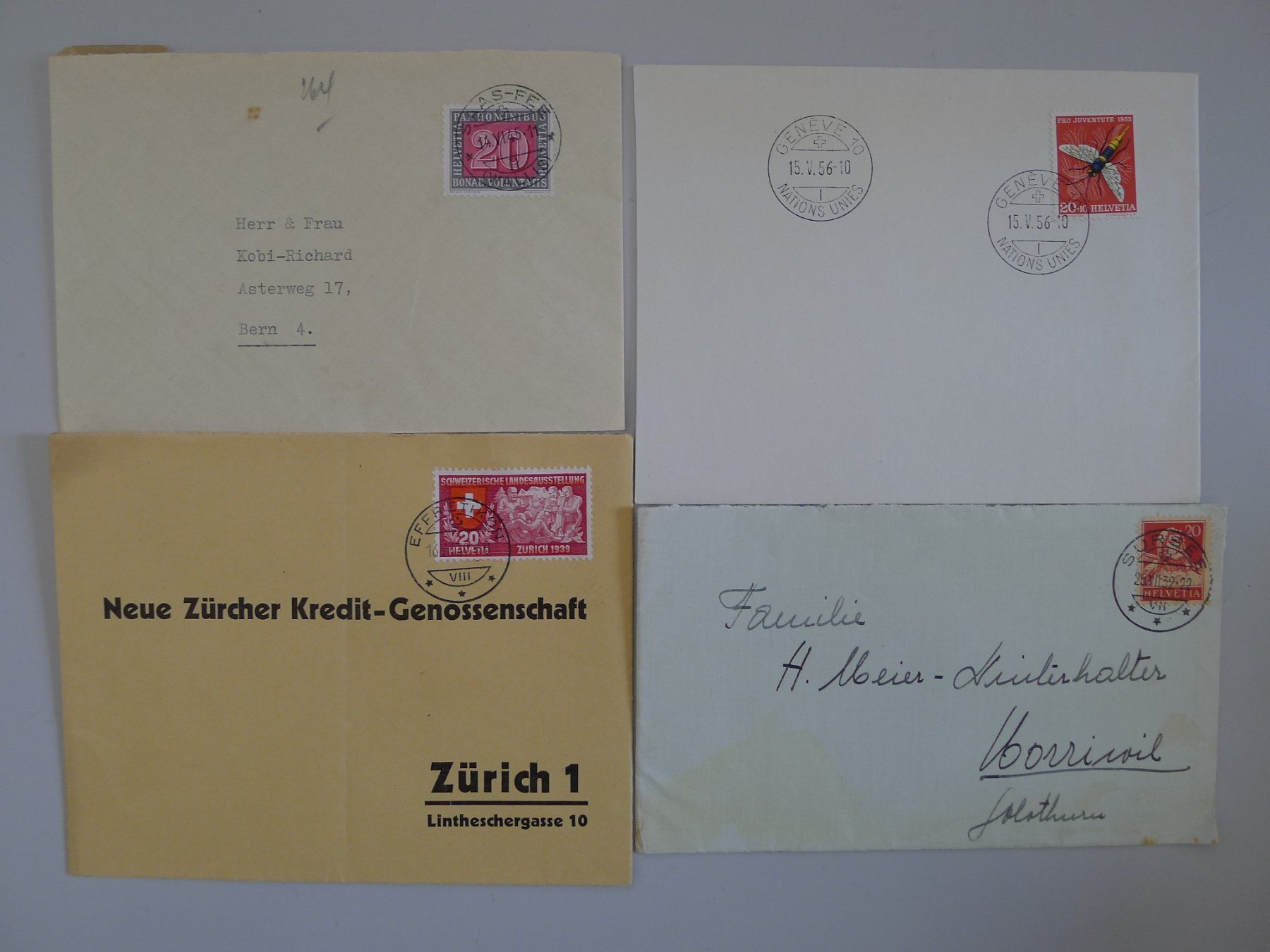 Alle Briefmarken: 20 saubere Briefe mit schönen Stempeln. – Gebraucht aus Sursee von Luzernerraute 2