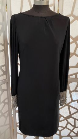Beautiful MELISSA ODABASH black dress with diamanté cuffs