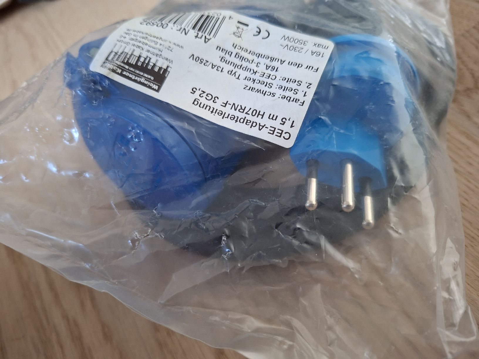 Kabel: CEE Adapterleitung 1.5m CEE auf CH T23 – Neu und originalverpackt aus Winterthur von CBerger01 1