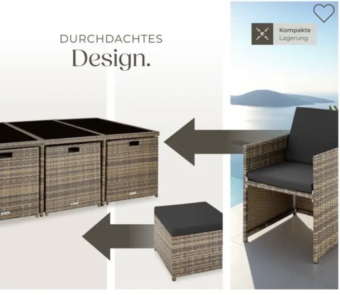 Set di tavolo e panche: Rattan Gartenmöbel Set - Fast wie neu – Nuovo (secondo la descrizione) da Fehraltorf venduto da Mydreamshop 2