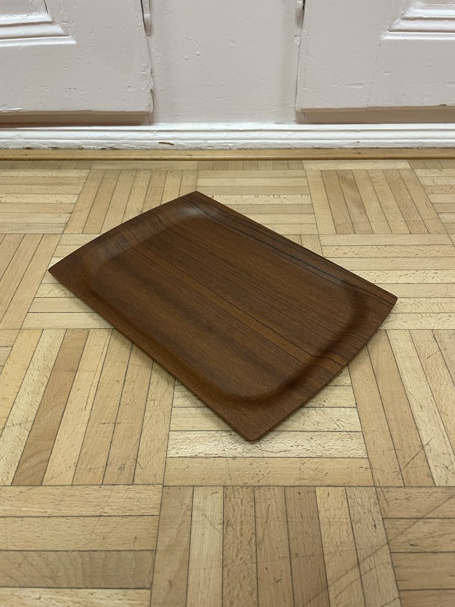 Piatti di portata: Schlichtes Teakholz Tablett vintage Serviertablett 60er 70er – Usato da Zürich venduto da Vintagewiesel 4