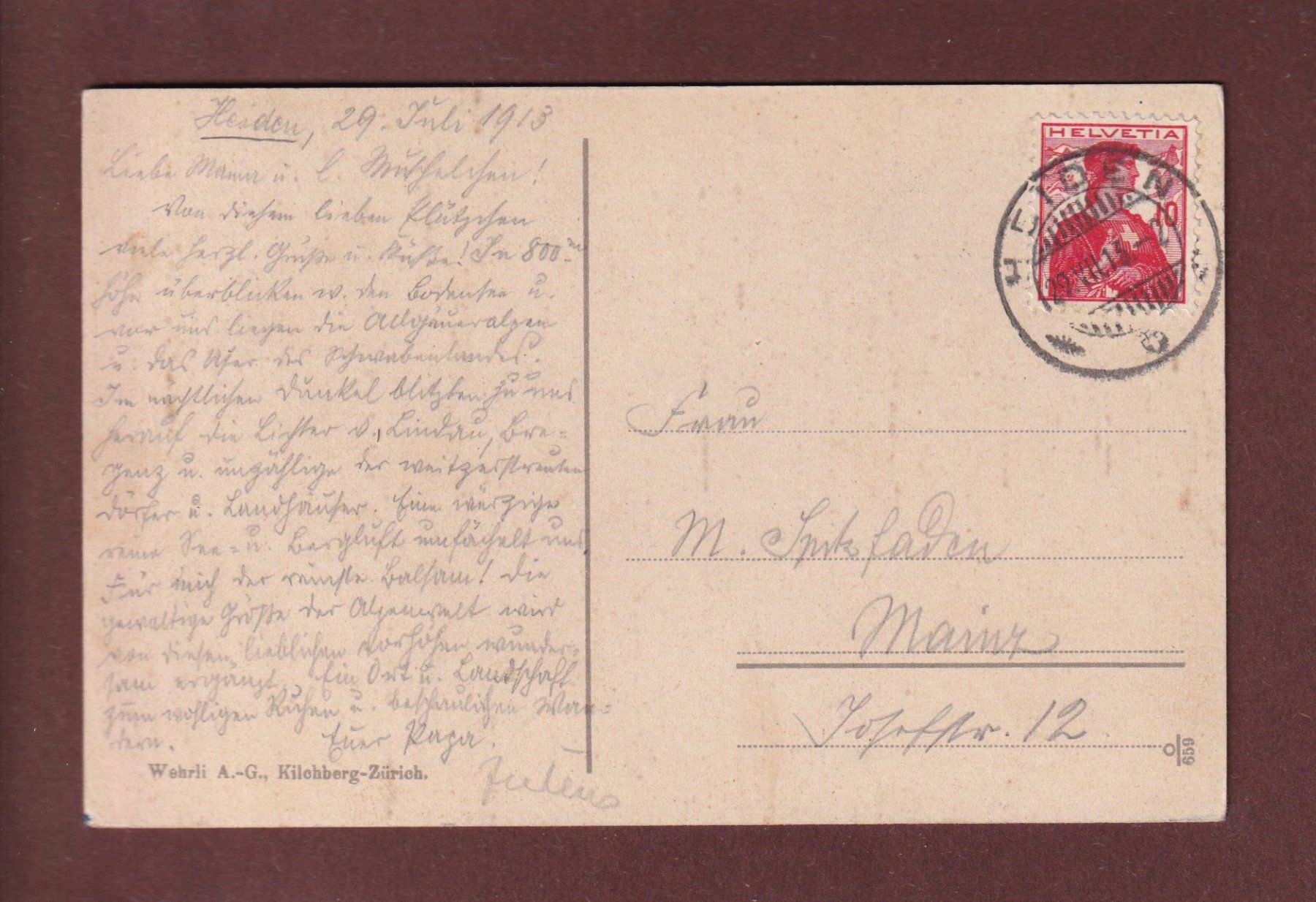 Ansichtskarten: RORSCHACH - HEIDEN - RHEINTAL - 1913 – Gebraucht aus Pully von nicecards 1