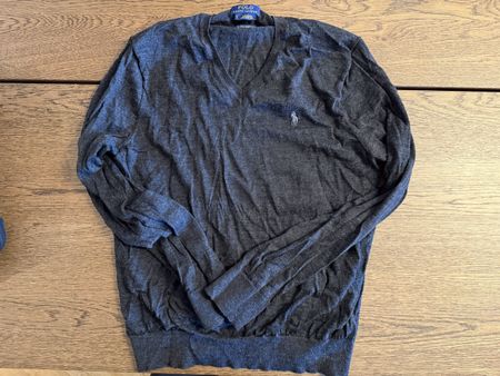 Polo Ralph Lauren Pullover grau V-Ausschnitt Grösse L