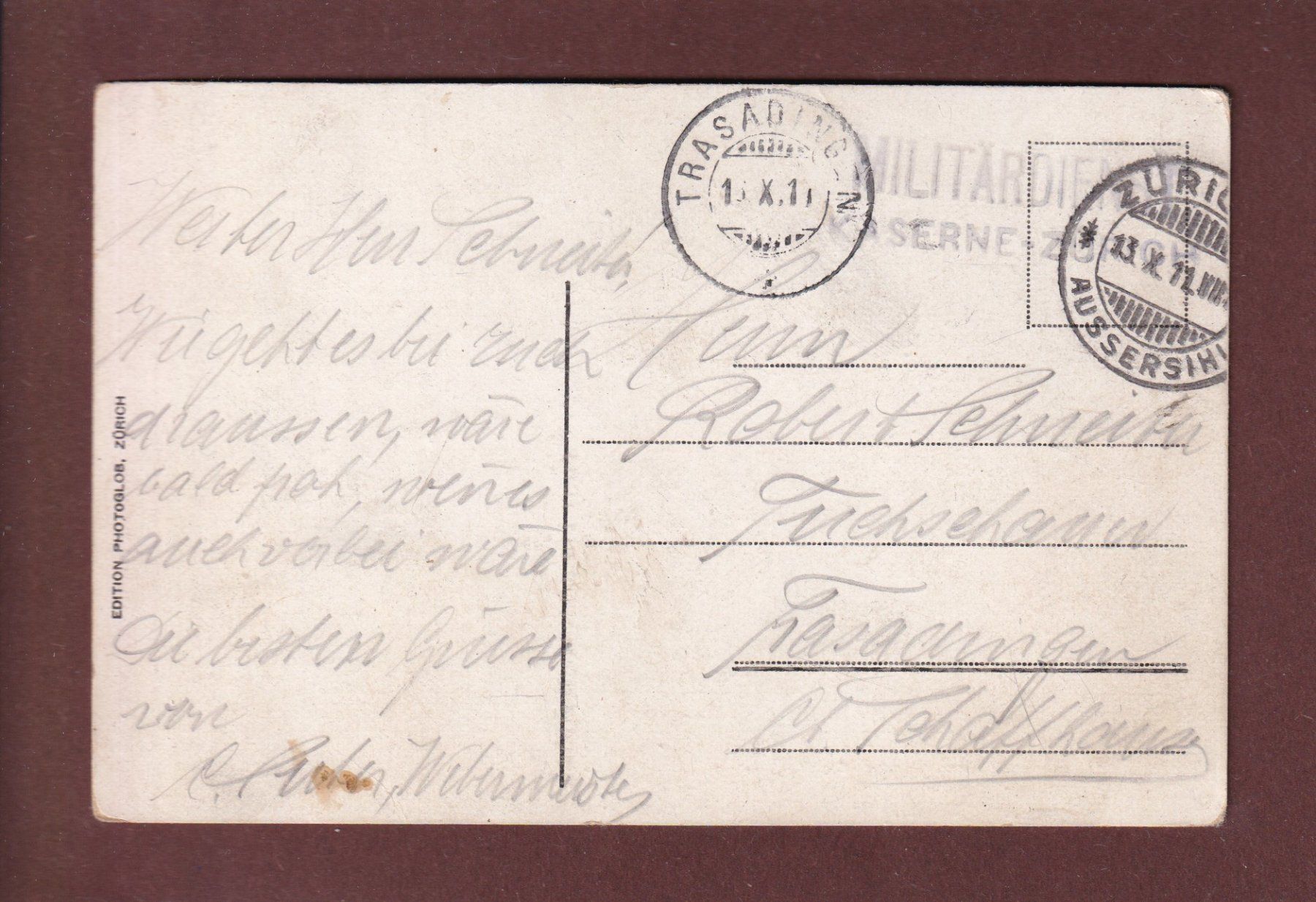 Cartoline postali: ZÜRICH - Bahnhof - Tram - 1911 – Usato da Pully venduto da nicecards 1