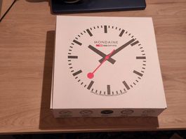New unused Mondaine SBB wall clock, silver