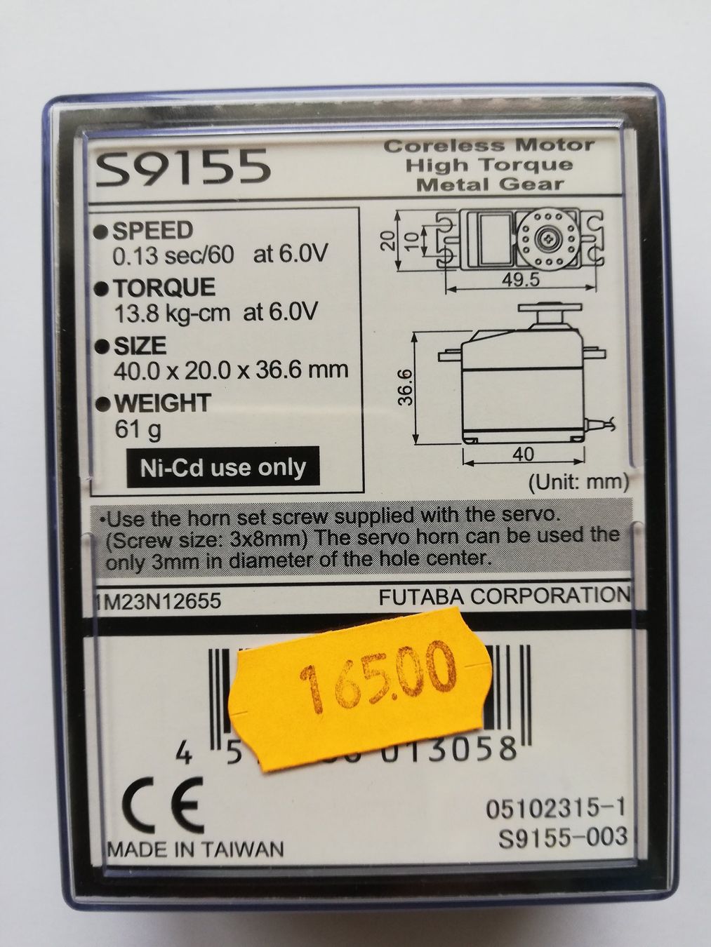 Futaba Modellismo RC: Servo Futaba S9155 Digital – Nuovo e nell'imballaggio originale da Flüh venduto da AMS-Modellbau 1