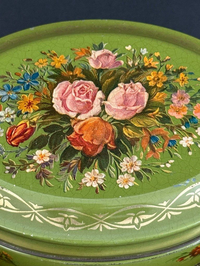 Contenitori & Simili: Vintage Keksdose mit Blumenmuster, inkl. Unterteller – Usato da Fällanden venduto da Hudaepf 2