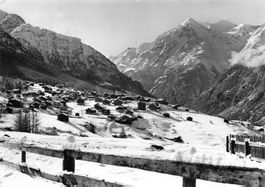 Grächen (VS) – Winteransicht mit Matterhorn, Brunegghorn G
