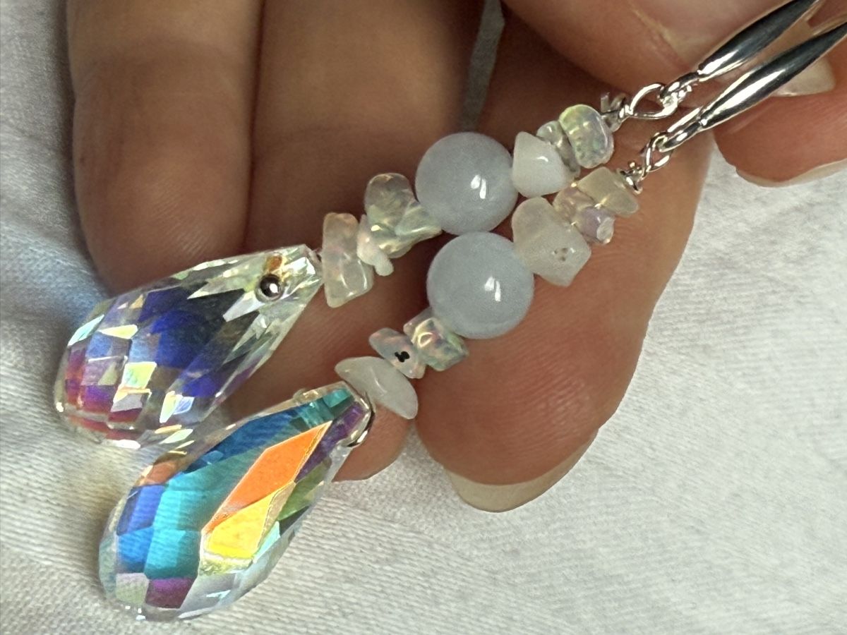 Orecchini pendenti & Orecchini a lobo: Opal, Aquamarin & Swarovski Crystalls NEU – Nuovo e nell'imballaggio originale da Basel venduto da Chili007