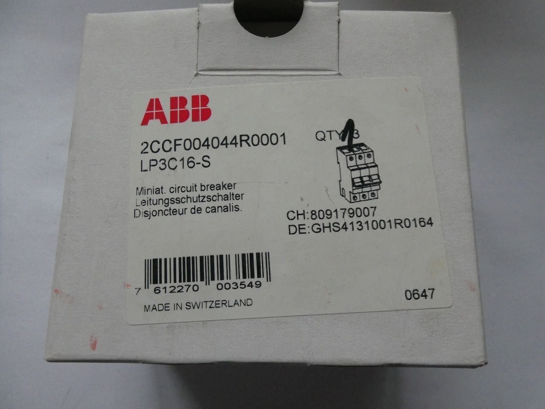 ABB Stromzufuhr: Leistungsschutzschalter LP3C16-S – Neu (gemäss Beschreibung) aus Fulenbach von Hach0 5