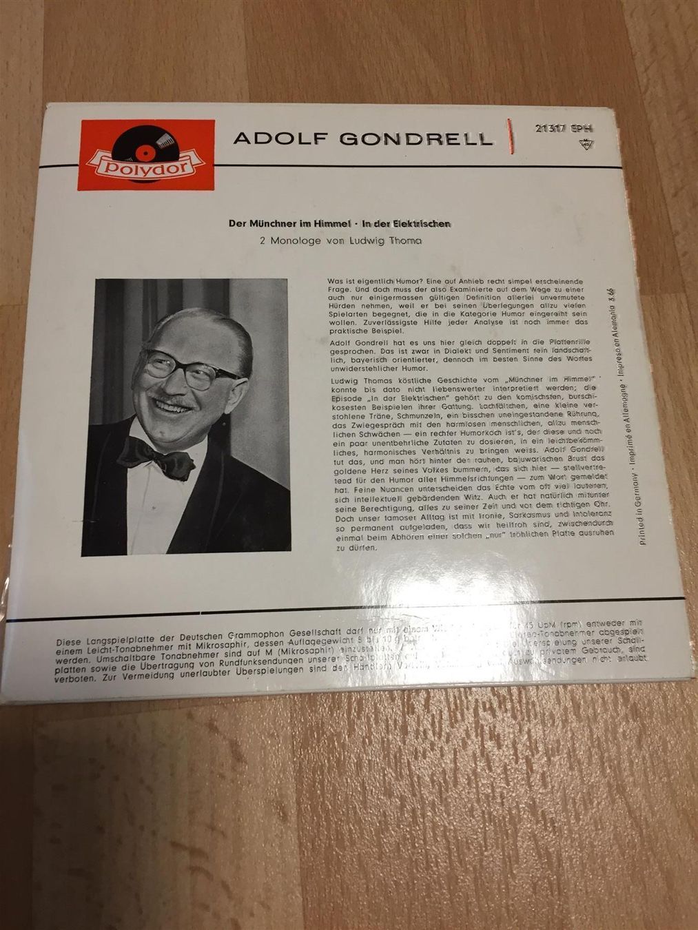 Dischi in vinile: Adolf Gondrell. Der Münchener im Himmel. – Usato da Cormagens venduto da Bonsai111 1