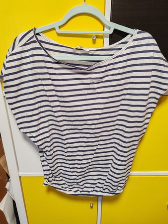 Damen T-Shirt AJC gestreift weiss blau guter Zustand