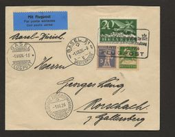 1926 Flugpost Basel - Zürich Dübendorf Zusammenhängende