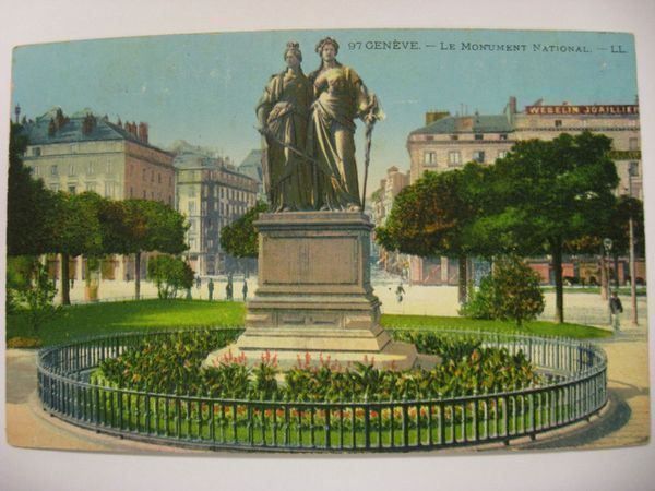 Cartoline postali: AK  Genève - Le Monument National – Usato da Gundetswil venduto da Egro01