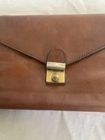 Vintage Leder Clutch / Handgelenktasche, Top Zustand!