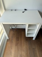 Minimalist White Desk with Shelves - Perfect for Study