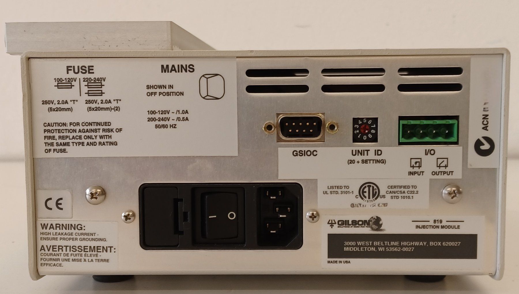 Laborzubehör: Gilson 819 injection module – Gebraucht aus Niederdorf von LeptonAG_Labor 2