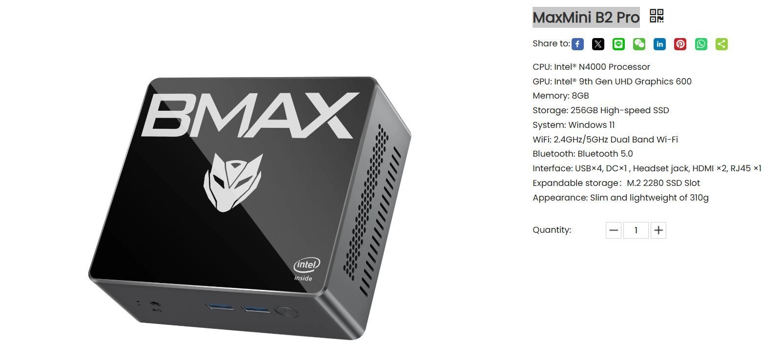 Intel PC: BMAX MaxMini B2 Pro mini PC Defekt für Bastler – Difettoso da Magden venduto da SelHas