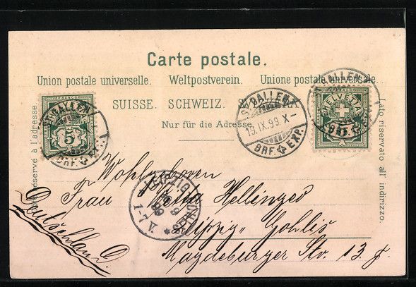 Cartes postales: Litho St. Gallen, Stiftskirche, Kloster, – D'occasion à Berlin par bartko-reher 1