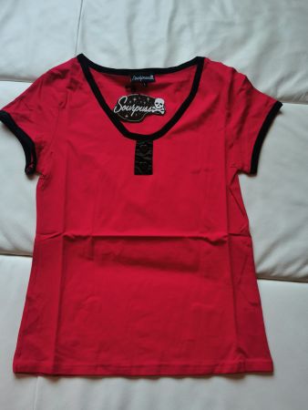 Sourpuss Shirt Top Rockabilly rot schwarz *NEU*