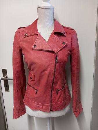 "Sexy Woman" Echt- Lederjacke in Rot, Gr.S, Used-Look