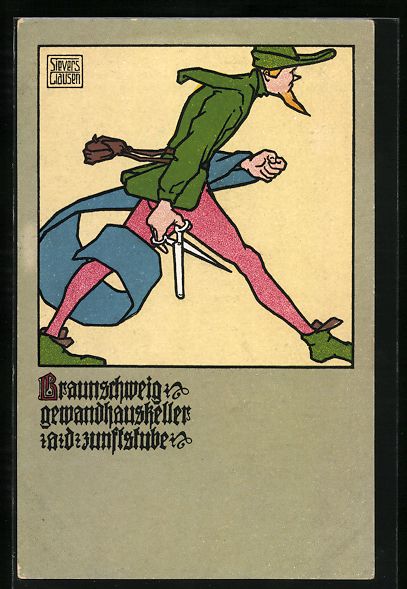 Ansichtskarten: sign. Sievers-Clausen: Braunschweig, Gew – Gebraucht aus Berlin von bartko-reher