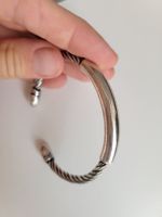 Superbe bracelet jonc « Torque » en argent 925